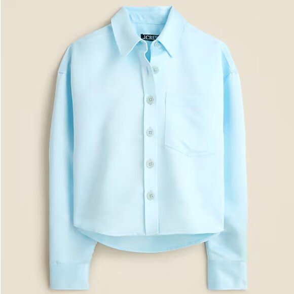 J. Crew Tops - J. Crew Étienne cropped button-up shirt in duchesse satin